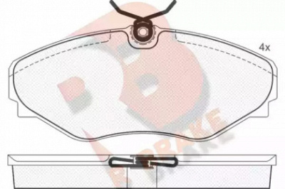 R BRAKE rb1449 -  Комплект тормозных колодок, дисковый тормоз
